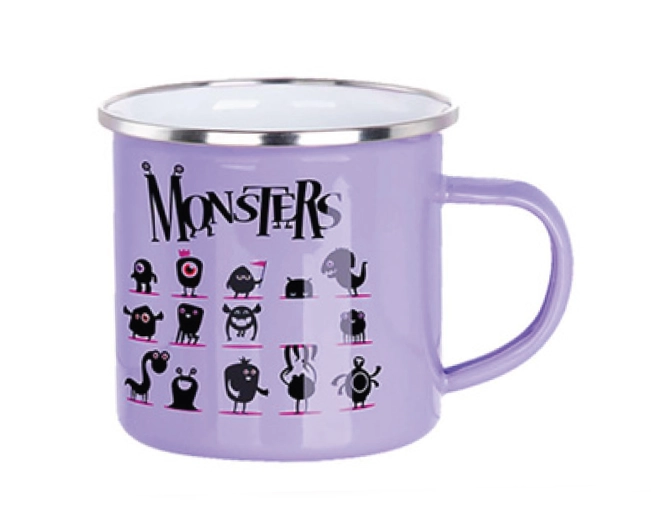 ENAMEL MUG 12oz (LAVENDER) SILVER rim
